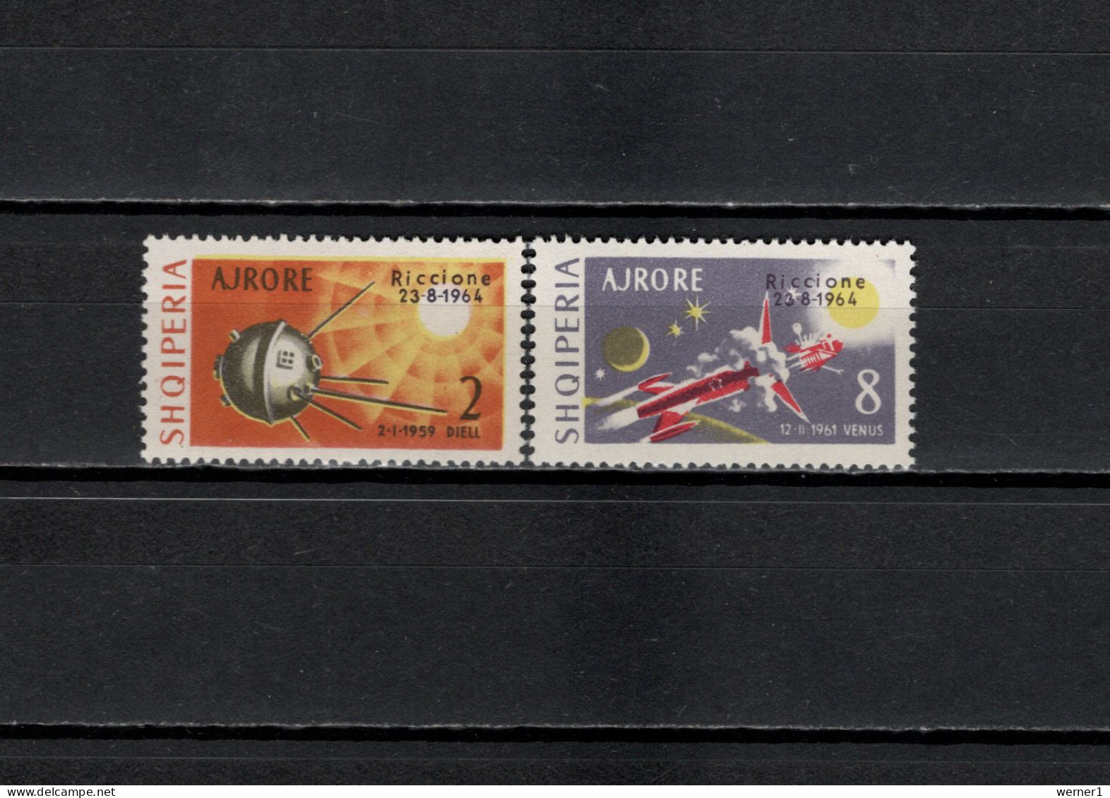 Albania 1964 Space, Set Of 2 With "Riccione" Overprint MNH - Europe