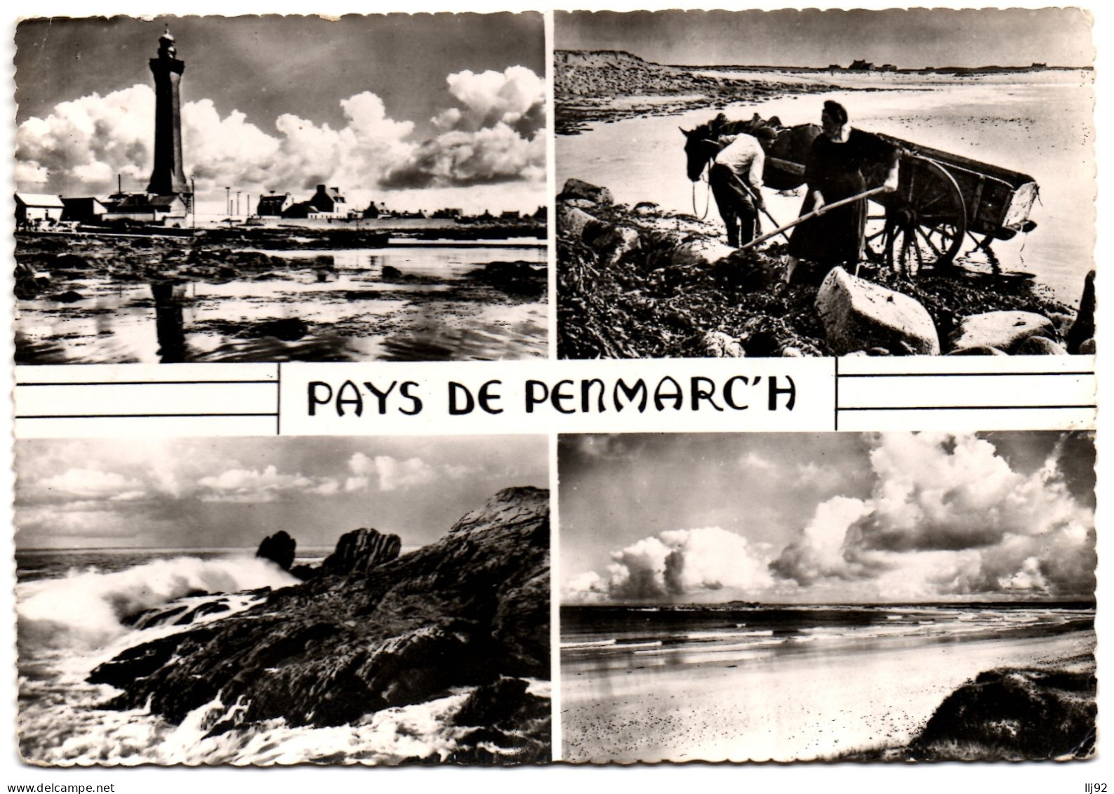 CPSM GF 29 - Pays De PENMARC'H (Finistère) - 1420. Phare D'Eckmülh, Récolte De Goëmon, Rocher St Guénolé, Porz-Carn - Penmarch