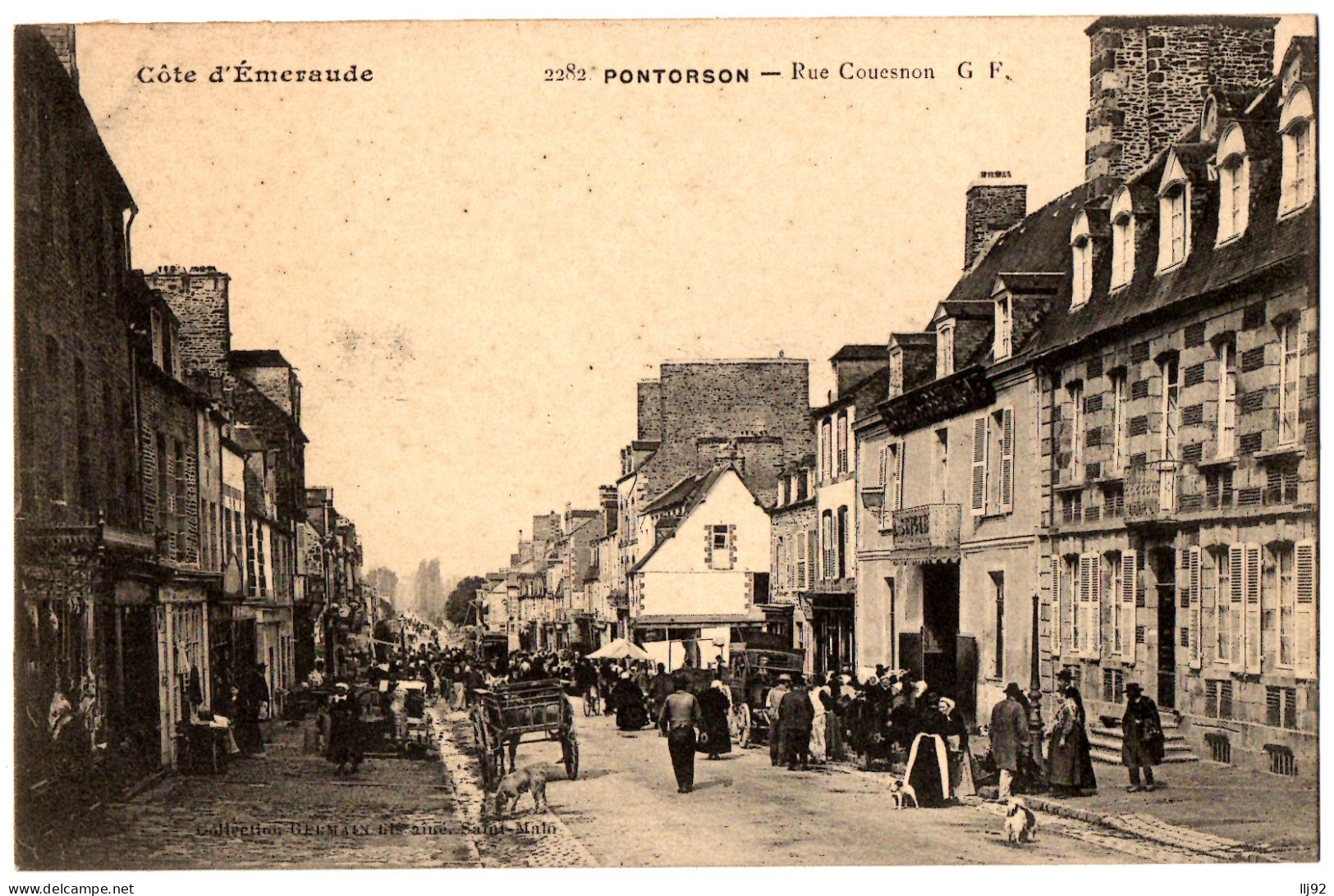 CPA 50 - PONTORSON (Manche) - 2282. Rue Couesnon - G.F. (animée) - Pontorson