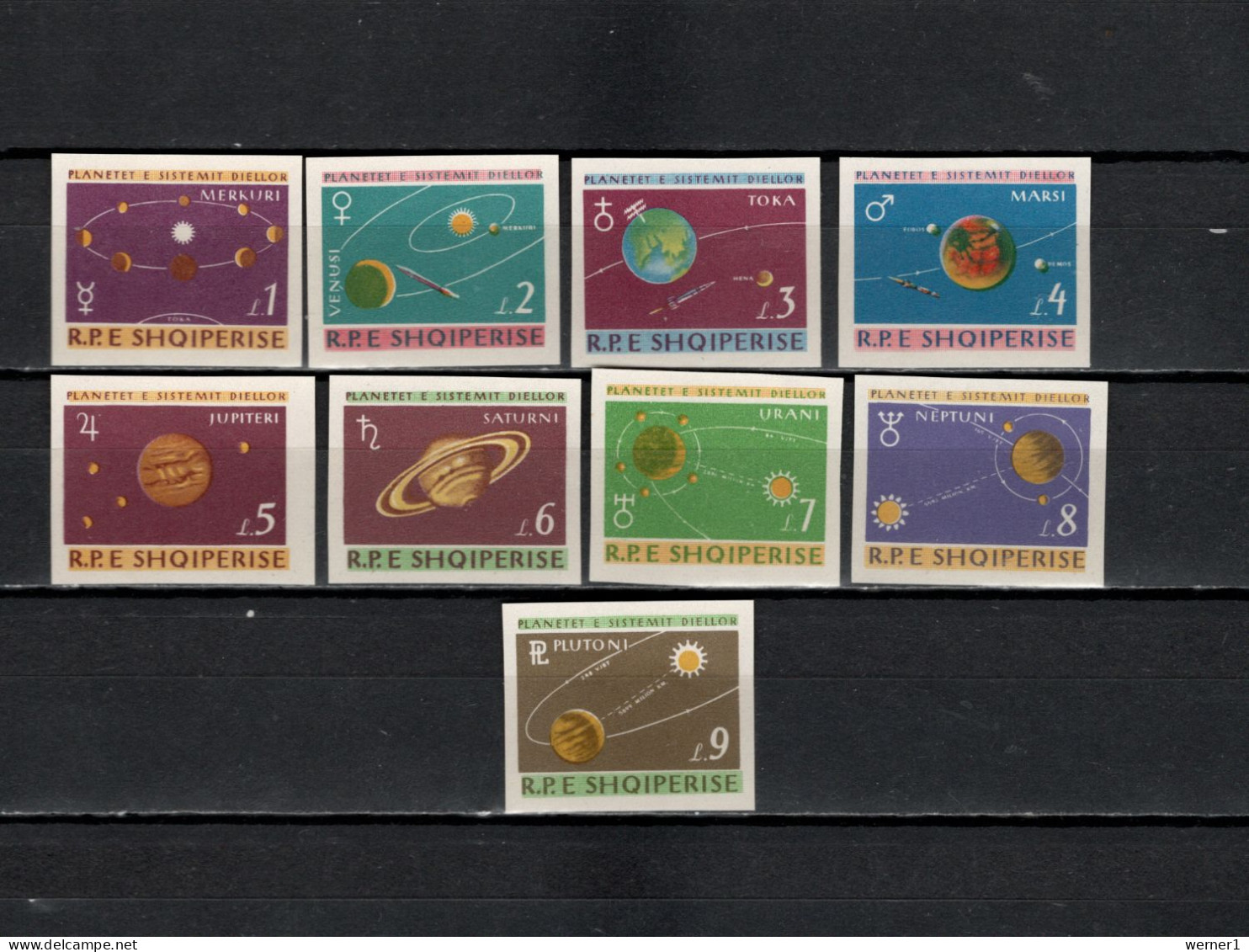 Albania 1964 Space, Solar System Set Of 9 Imperf. MNH - Europe