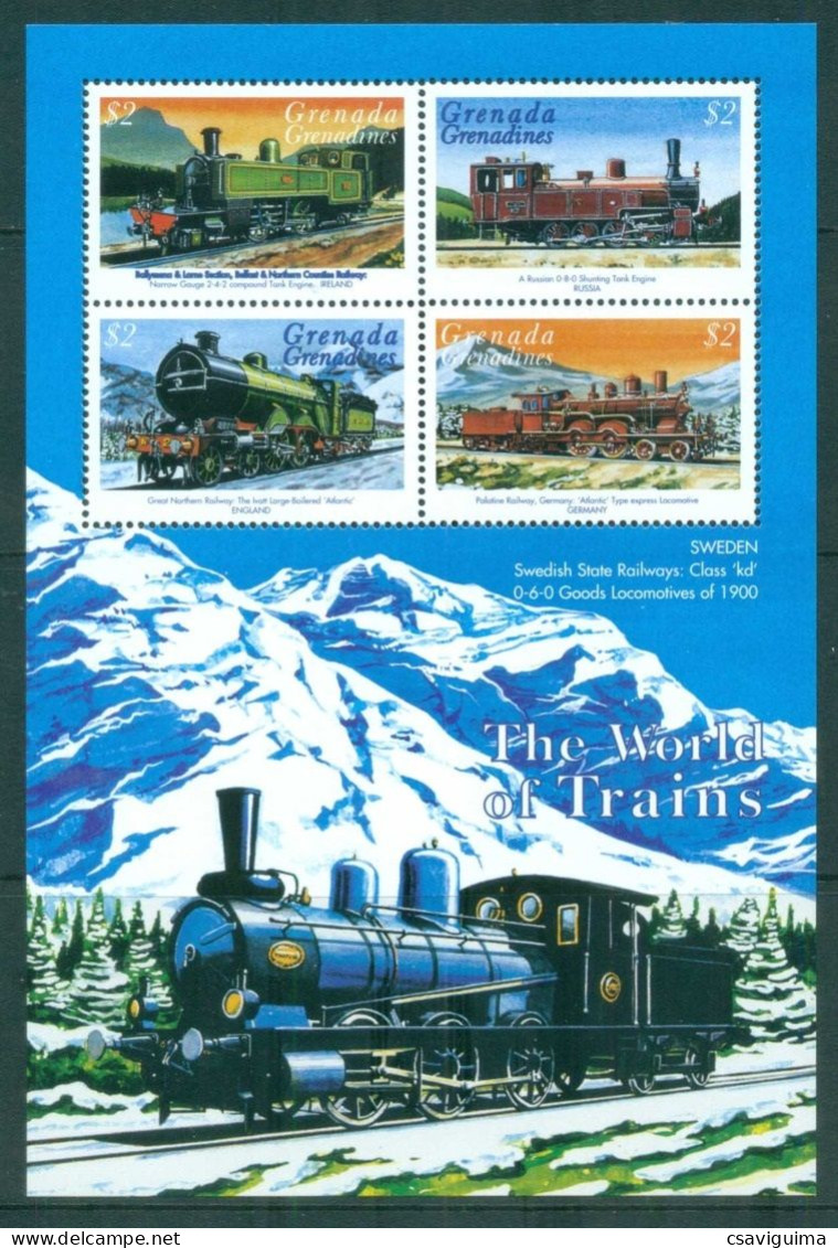 Grenada Grenadines - 1999 - The World Of Trains - Yv 2416/19 - Trenes