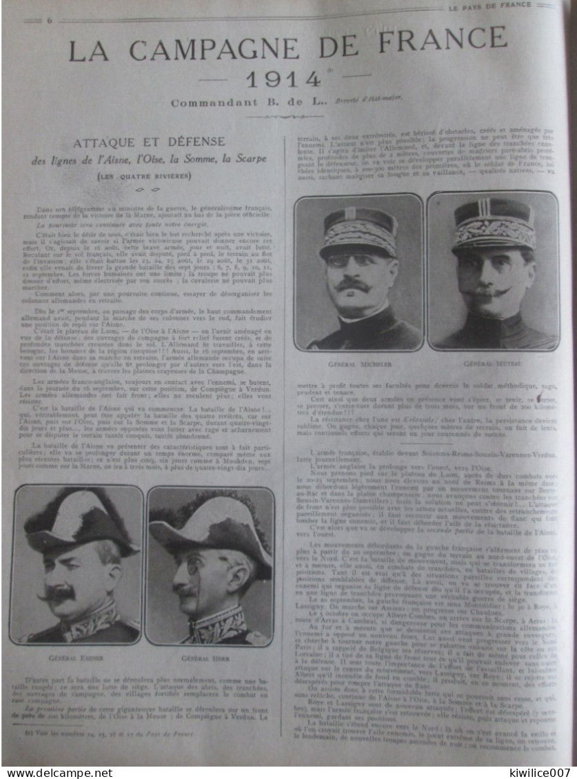 Guerre 14-18 ATTAQUE ET DEFENSE DE L AISNE  L OISE  LA SOMME LA SCARPE  Soissons Reims  Noyon Laon - Non Classés