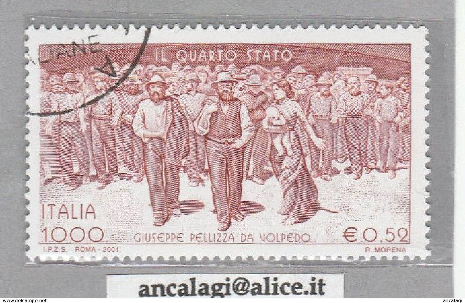 USATI ITALIA 2001 - Ref.0857A "IL QUARTO STATO, PELLIZZA DA VOLPEDO" 1 Val. - - 2001-10: Gebraucht