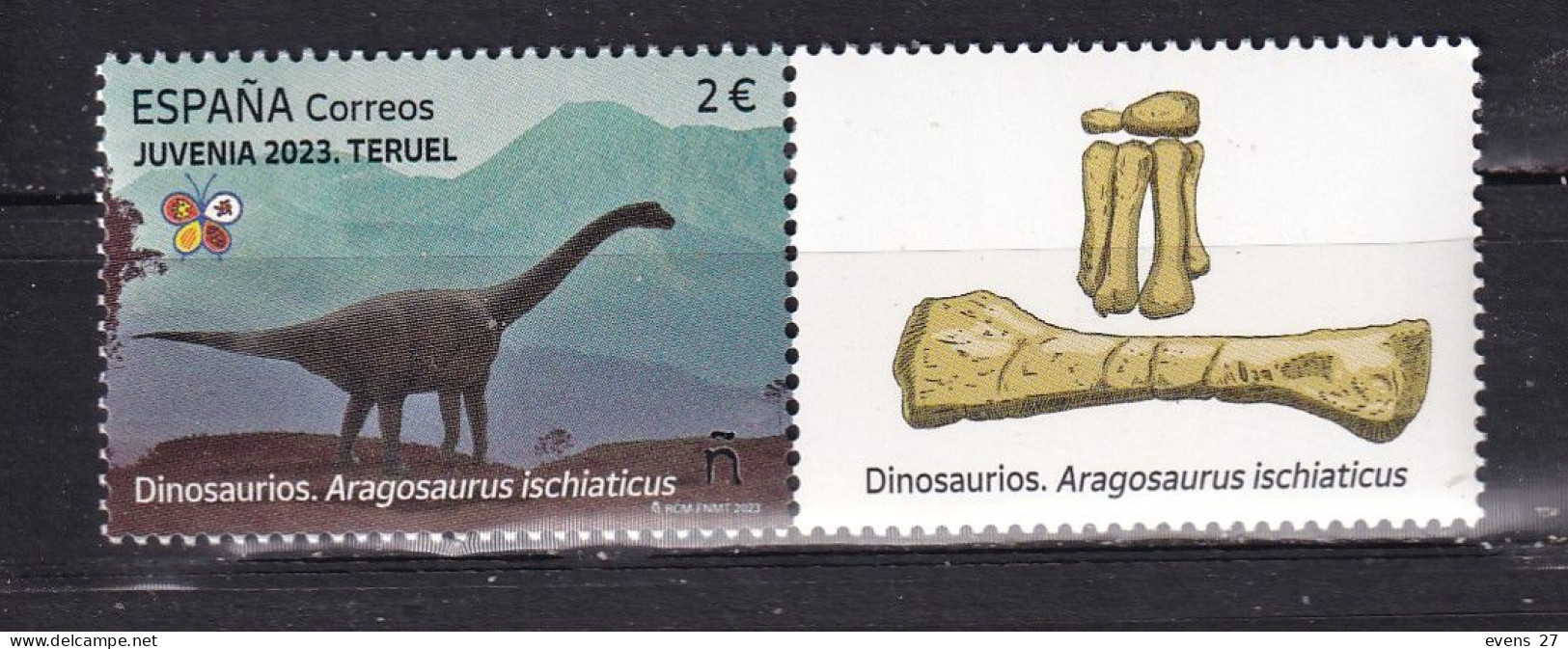 SPAIN-2023-DINOSAUR-BONES--MNH- - Unused Stamps