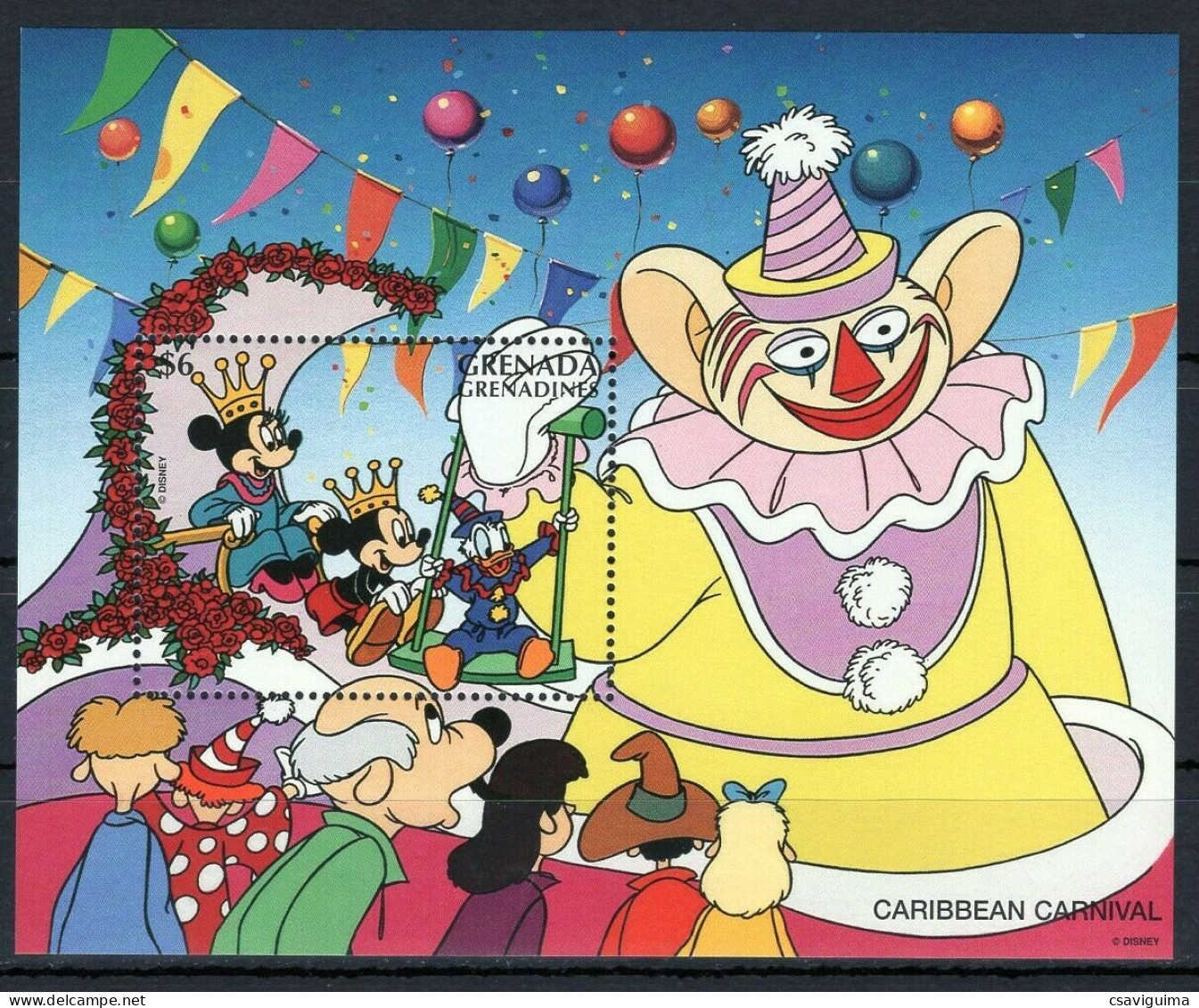 Grenada Grenadines - 1996 - Disney: Mickey, Minnie And Donald, Caribbean Carnival - Yv Bf 346 - Disney