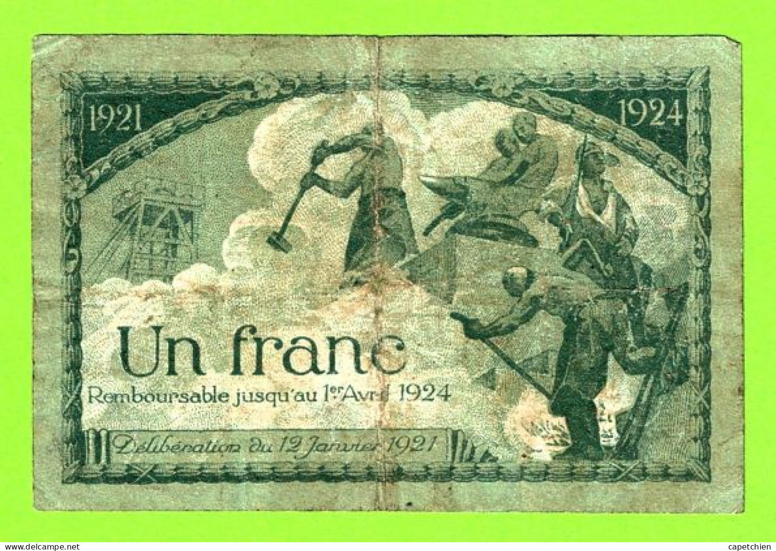 FRANCE / CHAMBRE De COMMERCE De SAINT ETIENNE / 1 FRANC / 12 JANVIER 1921 / N°030837 SERIE - Handelskammer