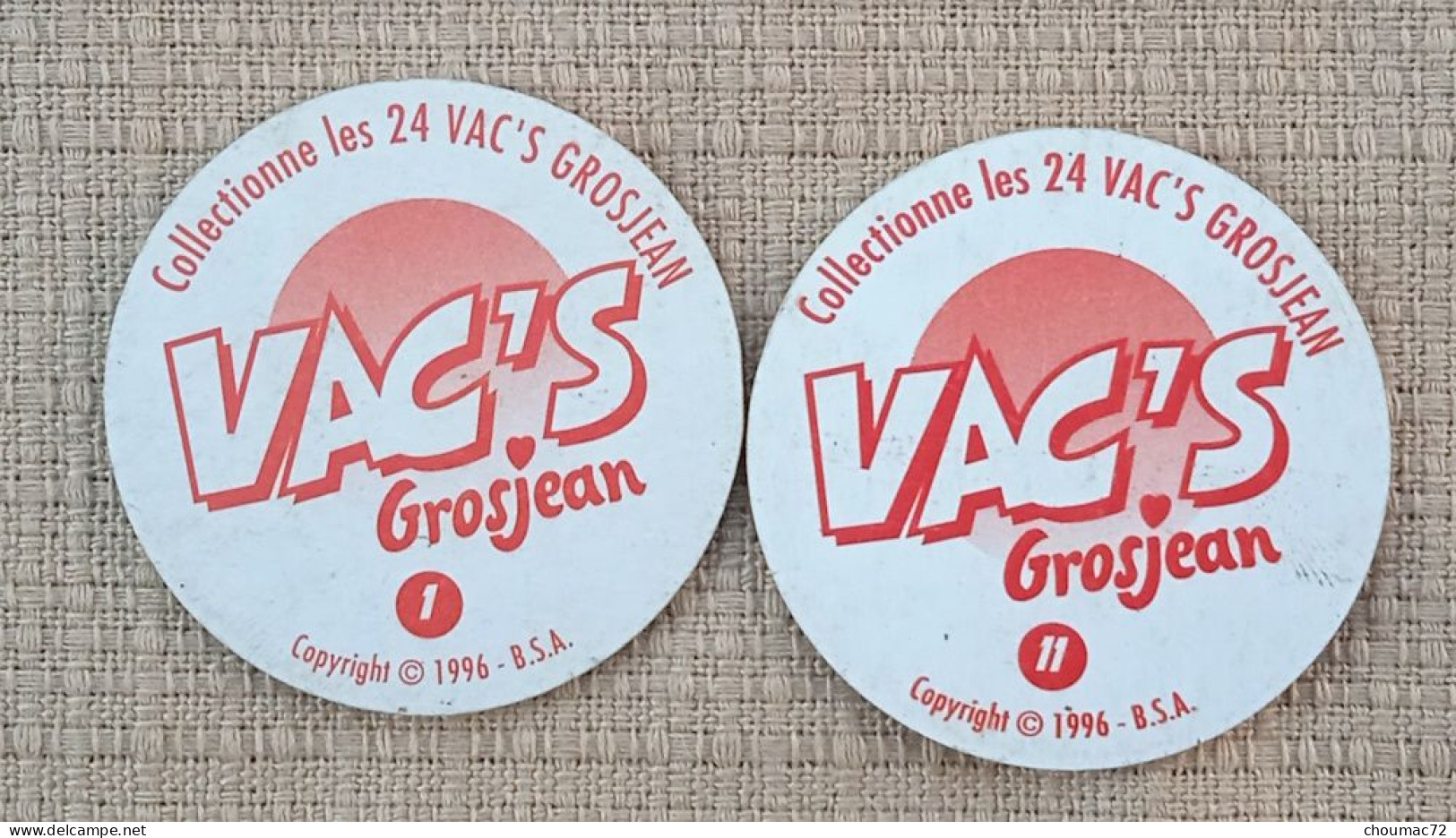 POG 034, Lot De 2 Pogs Vac's Grojean Fromage - Other & Unclassified