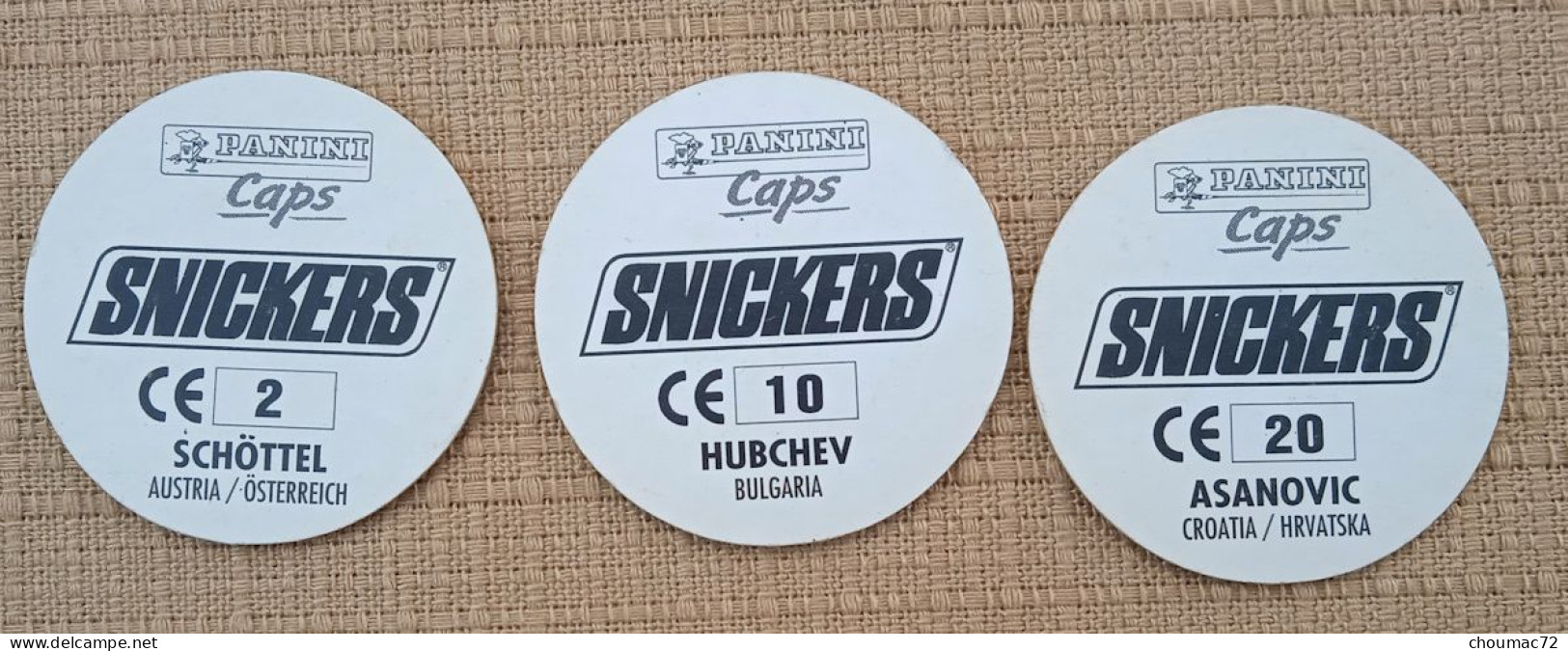 POG 018, Lot De 3 Pogs Snickers Panini Football - Otros & Sin Clasificación