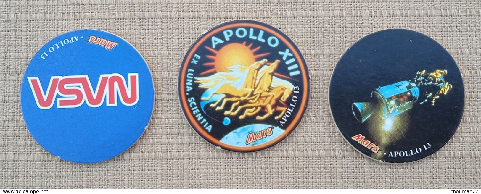 POG 017, Lot De 3 Pogs Mars Nasa Apollo 13 - Otros & Sin Clasificación