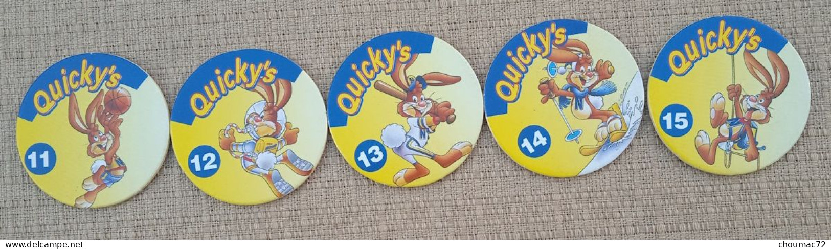 POG 006, Lot De 5 Pogs Quicky's Nesquik Nestlé - Other & Unclassified