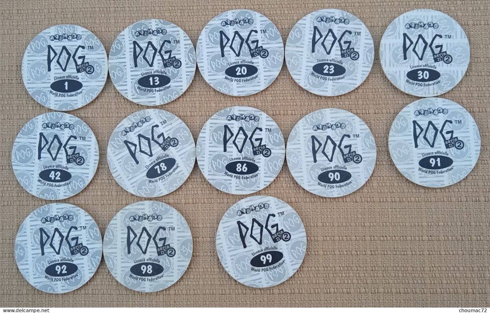 POG 007, Lot De 13 Pogs Avimage Série N° 2 TM C 1995 WPF - Autres & Non Classés