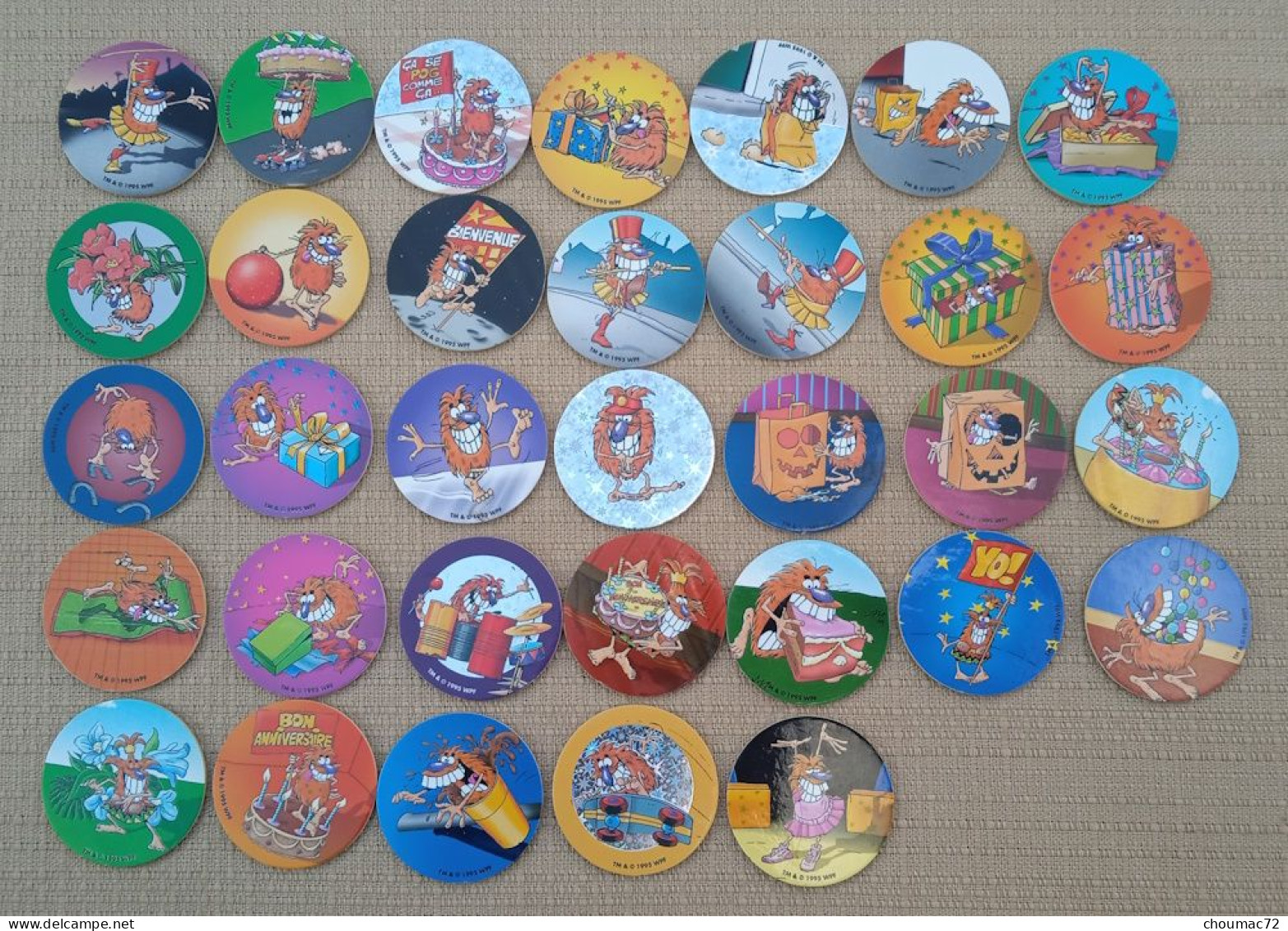 POG 004, Lot De 33 Pogs Avimage McDonalds TM & C 1995 WPF - Andere & Zonder Classificatie