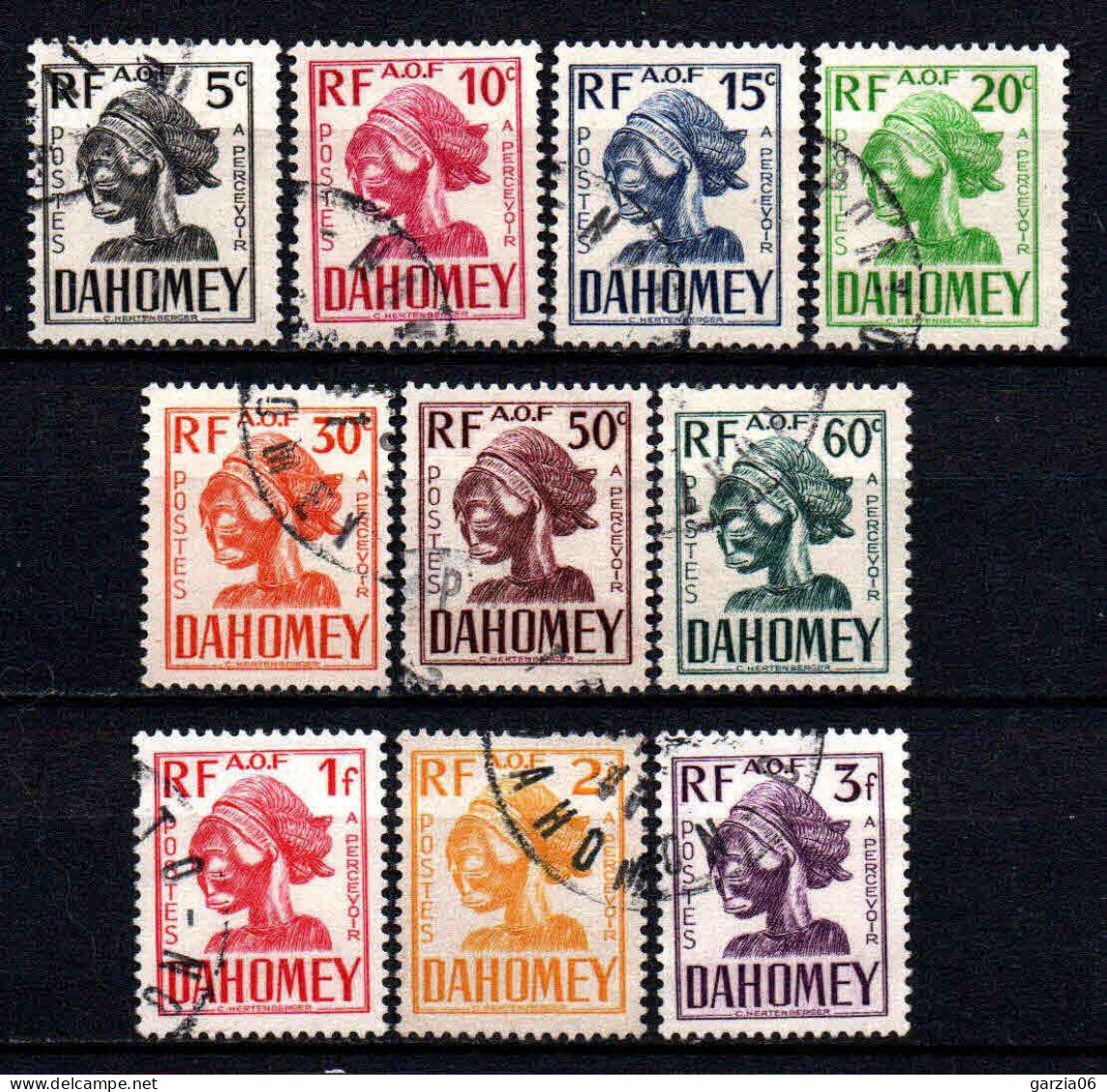 Dahomey  - 1941 -Tb Taxe N° 19 à 28  - Oblit - Used - Used Stamps