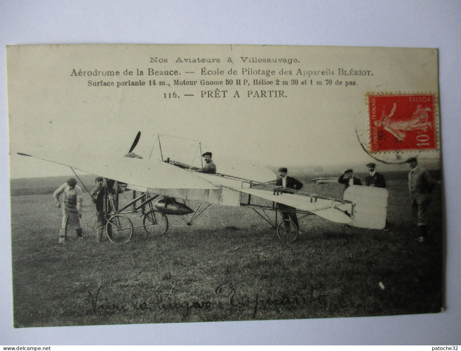 Cpa..nos Aviateurs A Villesauvage..Aérodrome De La Beauce..école De Pilotage Des Appareils Blériot..1910..animée - Aerodrome