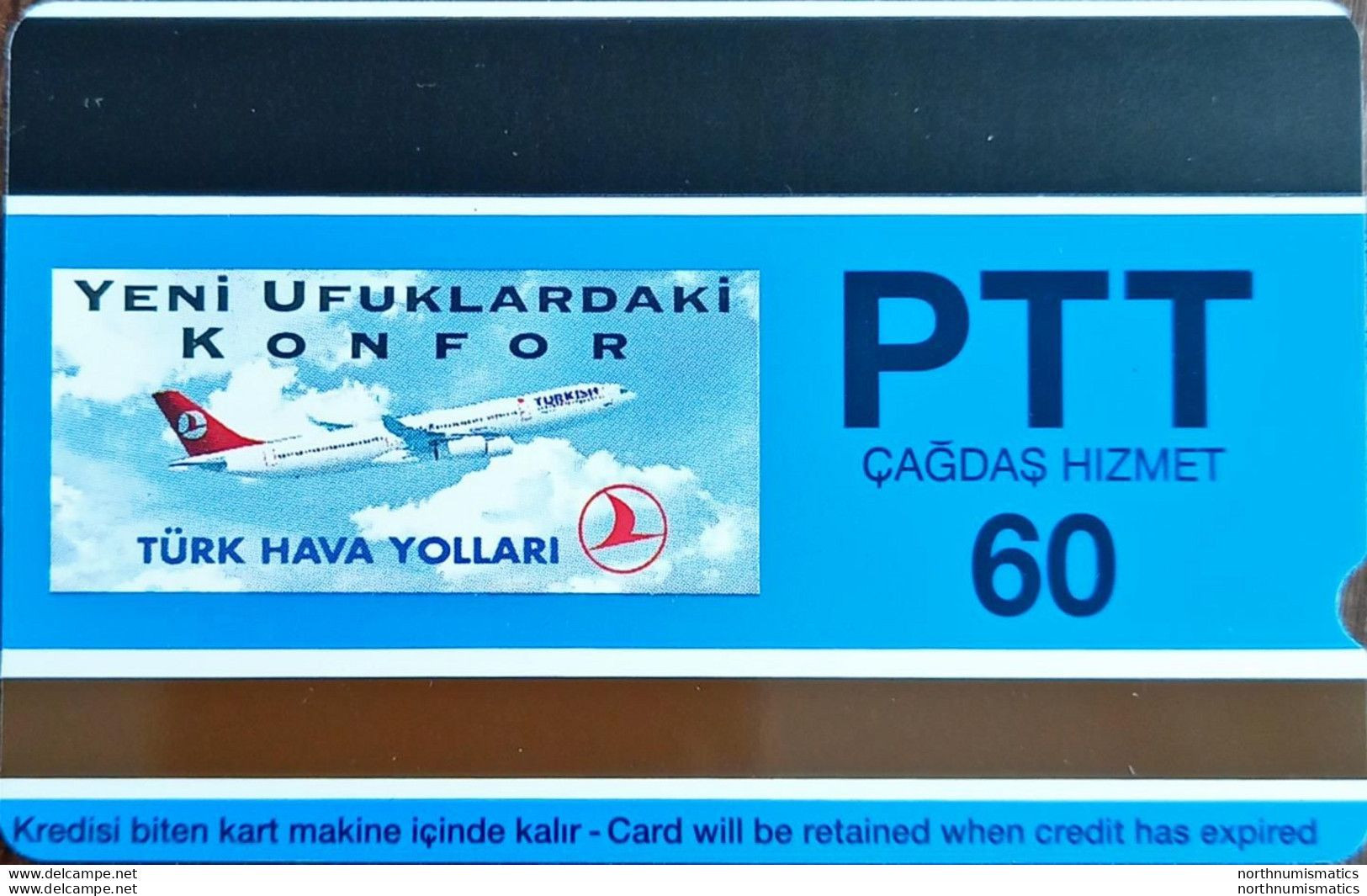 Turkey Phonecards THY Aircafts Airbus 340 PTT 60 Units Unc - Collections