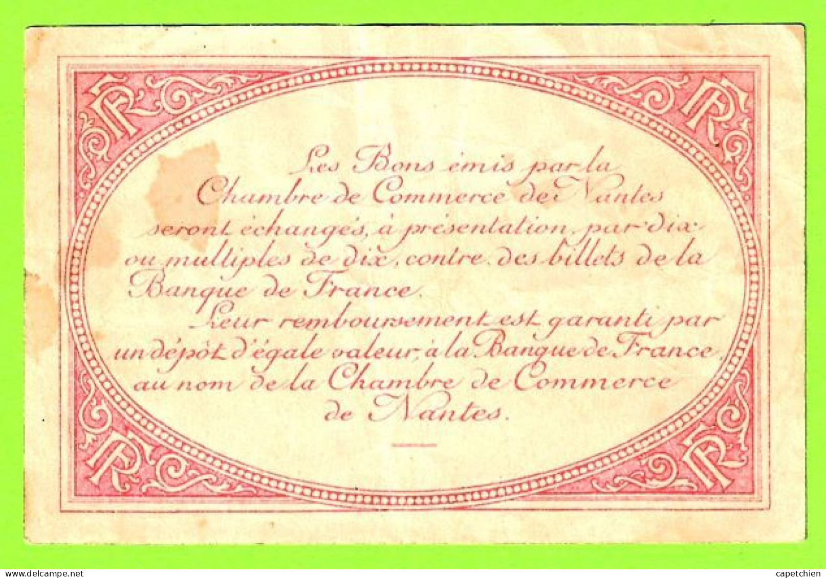 FRANCE / CHAMBRE De COMMERCE De NANTES / BON De 50 CENT. / N° 68396 / SERIE A - Handelskammer