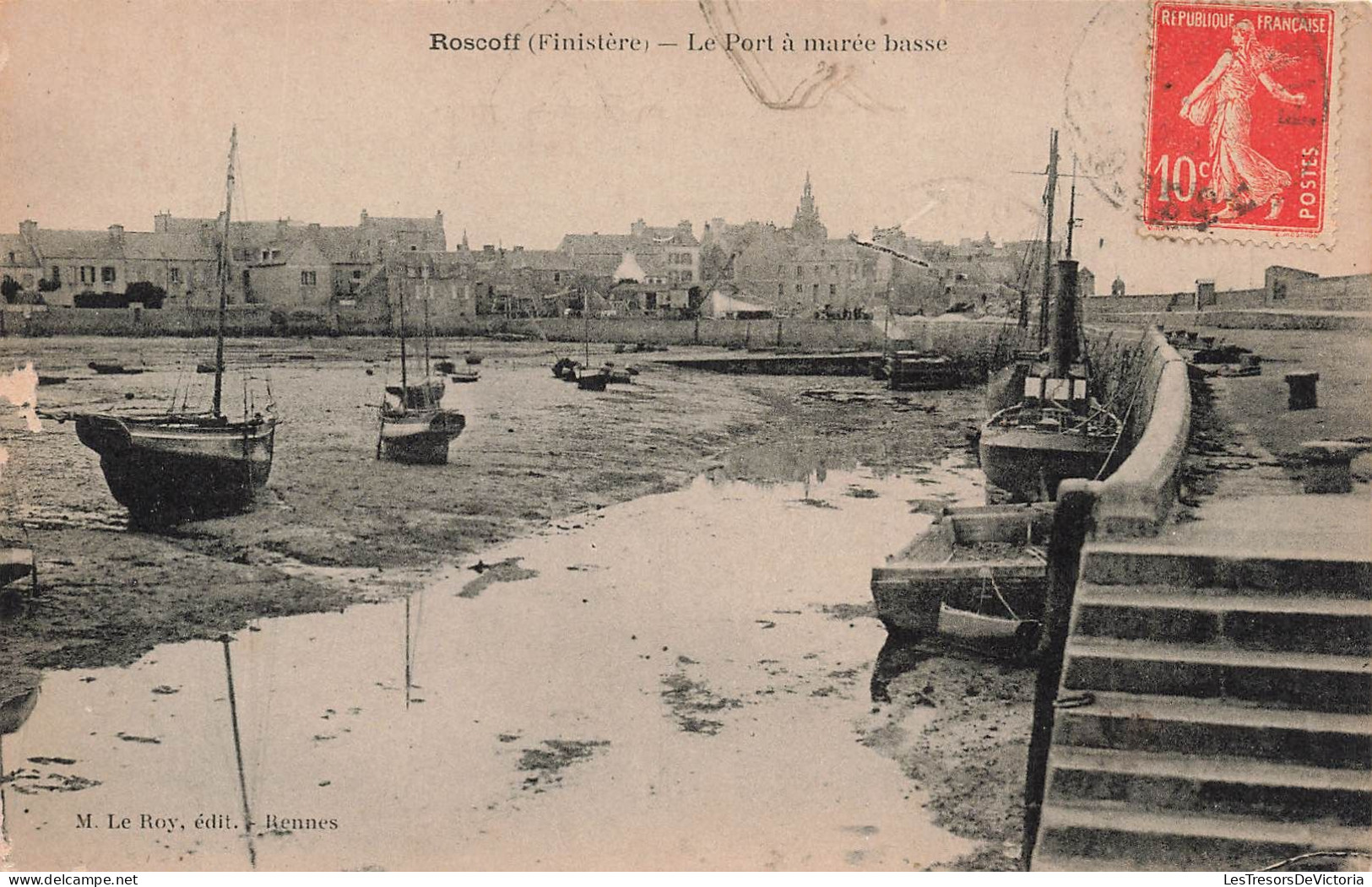 FRANCE - Roscoff - Le Port à Marée Basse - Carte Postale Ancienne - Roscoff