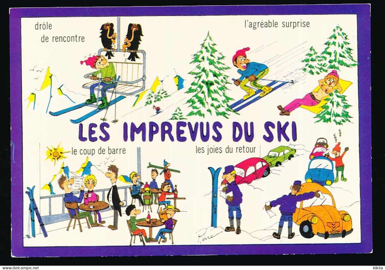 CPSM / CPM 10,5 X 15 Humoristique (10) Les Imprévus Du Ski Vautour Nudiste Contravention Restaurant Illustrateur Marc - Humour