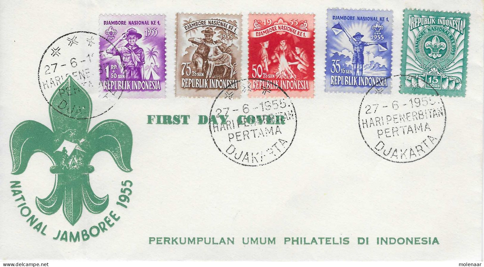 Postzegels > Azië > Indonesië  Fdc 27-6-1955 (16863) - Indonesia