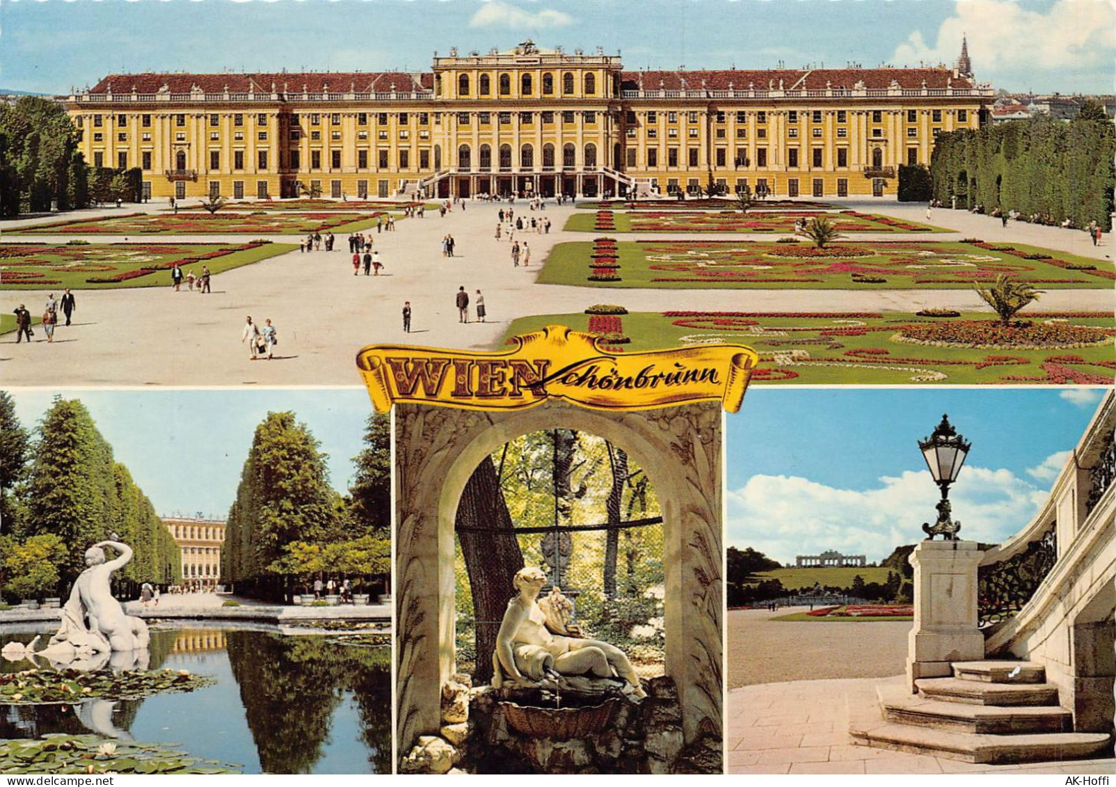 Wien - Schloß Schönbrunn, Menagerie-Allee, Der Schöne-Brunnen, Parkmotiv Mit Gloriette - Schönbrunn Palace