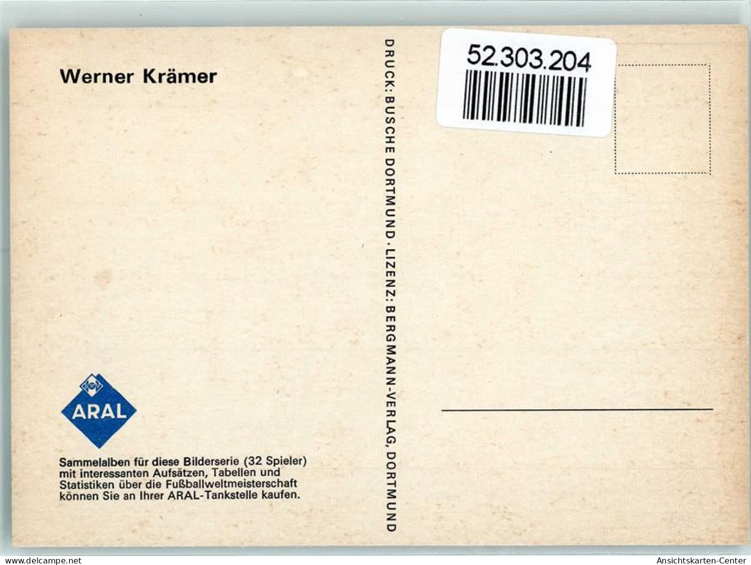52303204 - Werner Kraemer Werbung Aral - Fussball