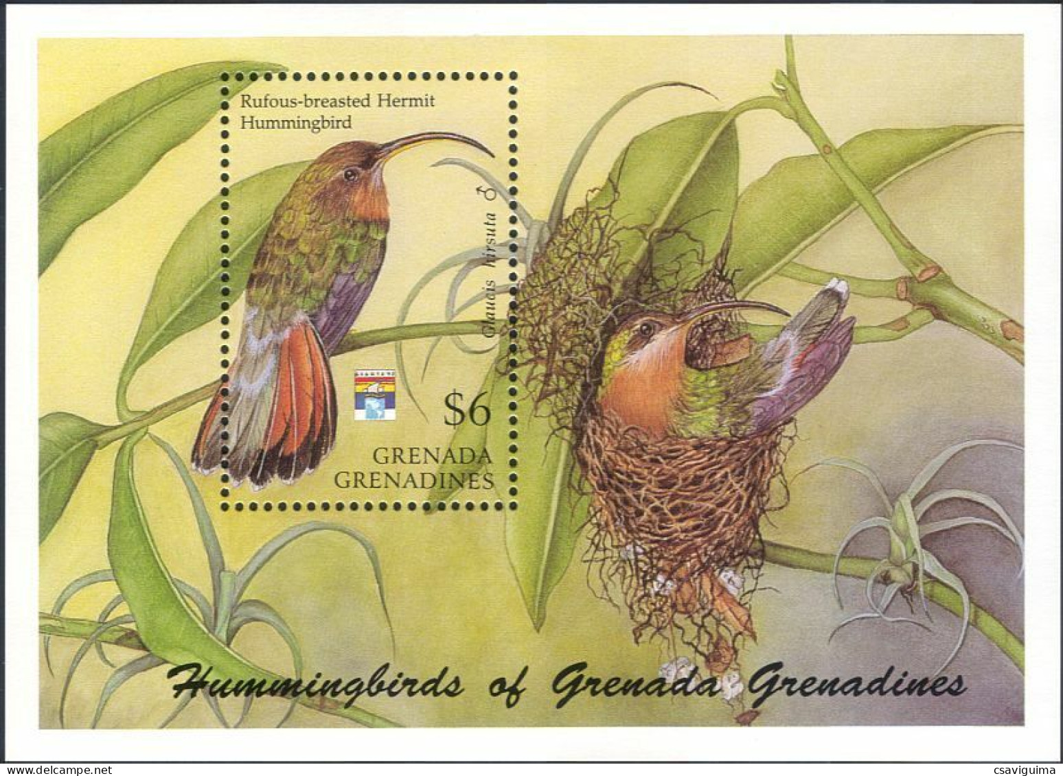 Grenada Grenadines - 1992- Birds: Hummingbirds - Yv Bf 241 - Oche