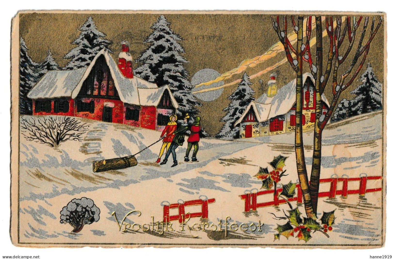Merry Christmas 1947 Old Postcard Vrolijk Kerstmis Oude Prentkaart Htje - Autres & Non Classés