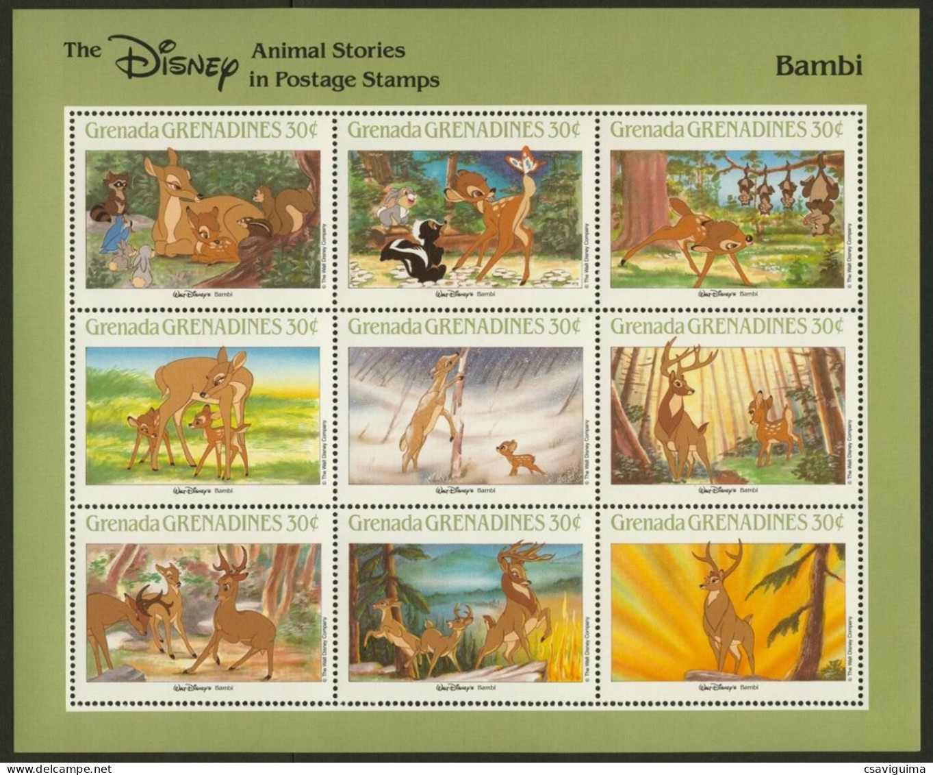 Grenada Grenadines - 1988 - Disney: Bambi - Yv 847/55 - Disney