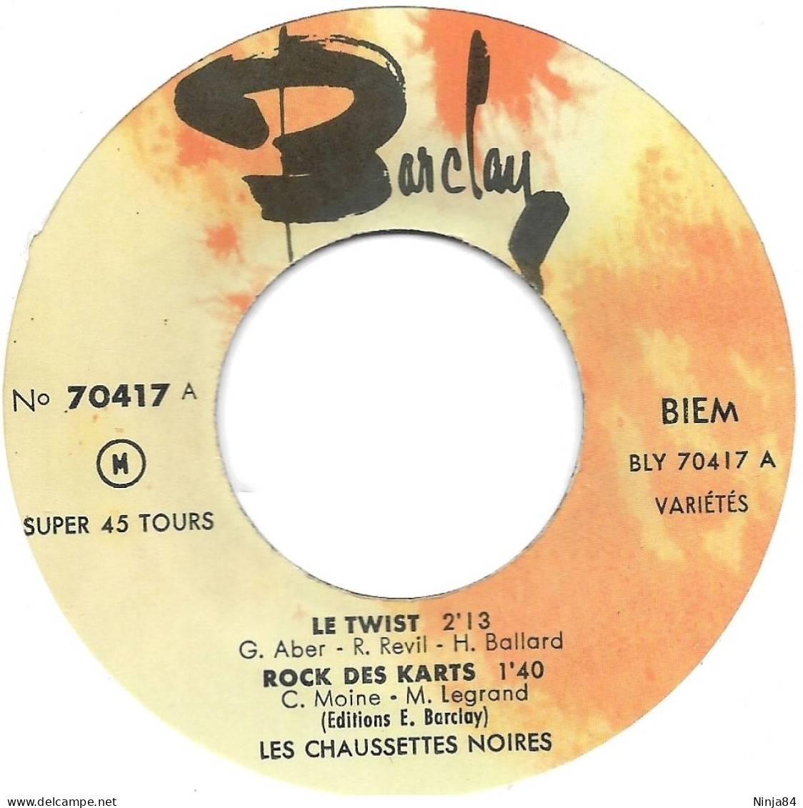EP 45 RPM (7") Les Chaussettes Noires / Gene Vincent   "  Le Twist  " - Autres - Musique Française