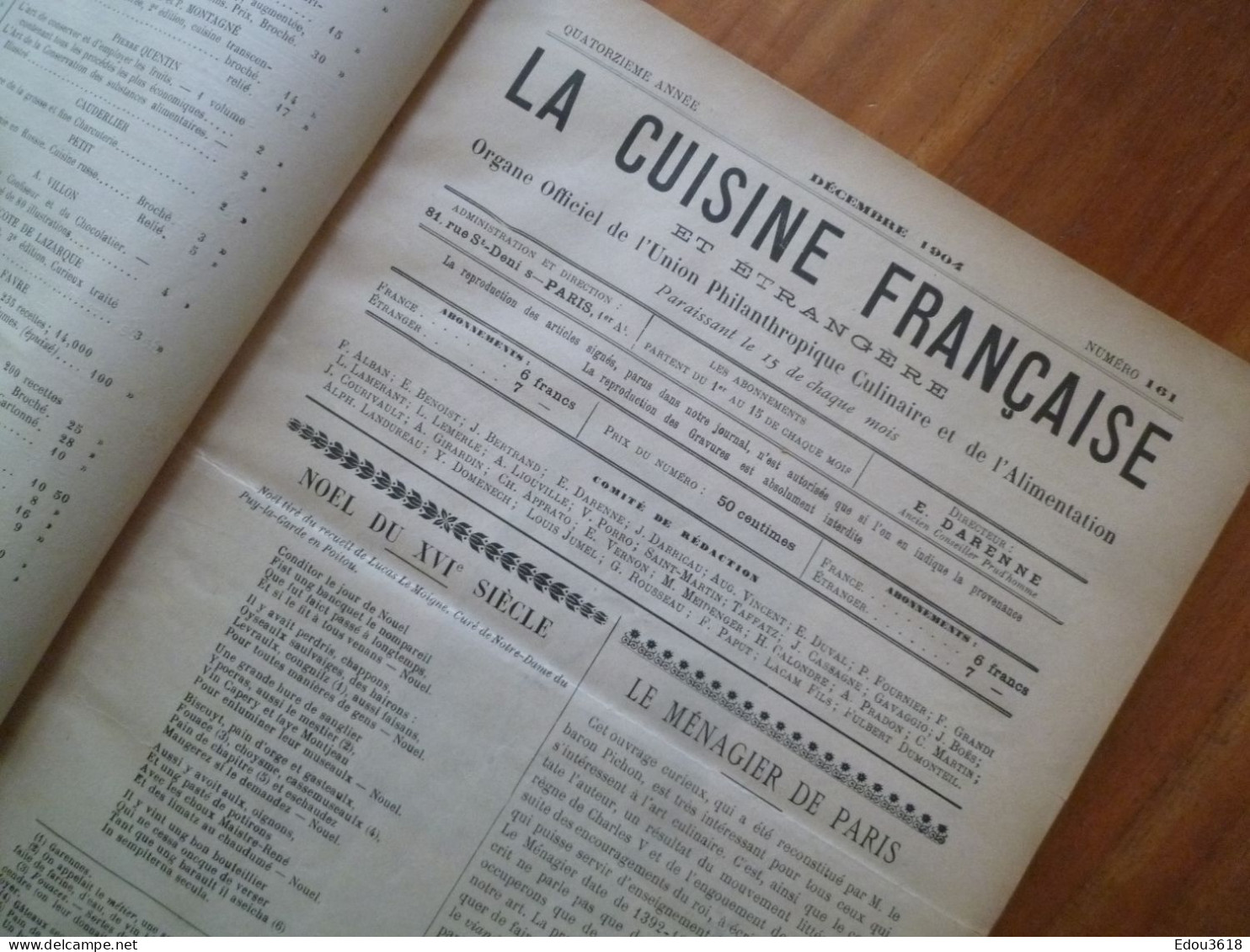 25  Revues La Cuisine Française Reliées Format Livre De 1904 à 1906 Menus Hors D'oeuvre De Fantaisie Patisserie Etc... - Menú