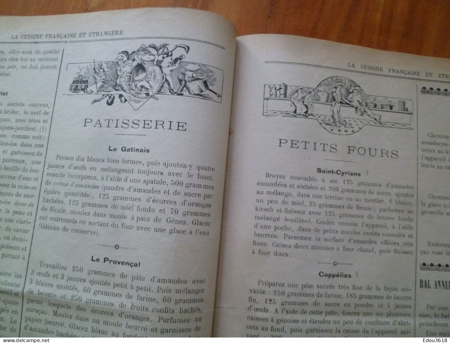 25  revues La Cuisine Française reliées format livre de 1904 à 1906 Menus Hors d'oeuvre de Fantaisie Patisserie etc...