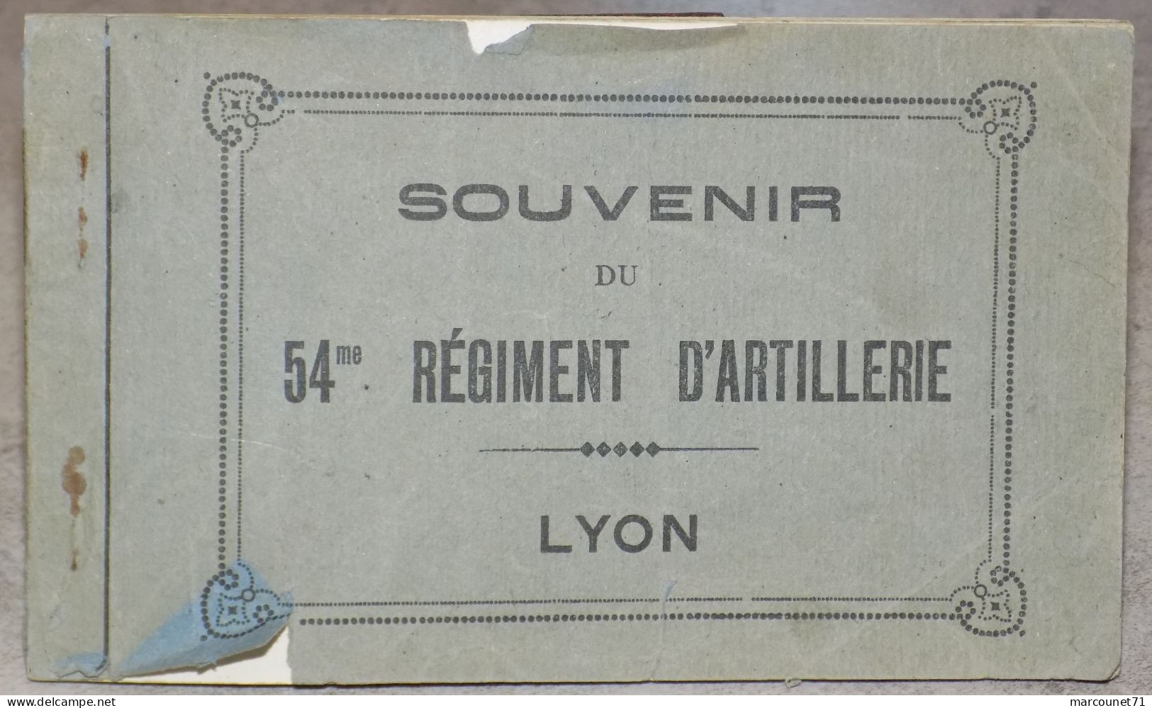 RARE CARNET COMPLET CPA MILITARIA SOUVENIR DU 54EME REGIMENT D'ARTILLERIE LYON CASERNE MILITAIRE SOLDATS - Régiments