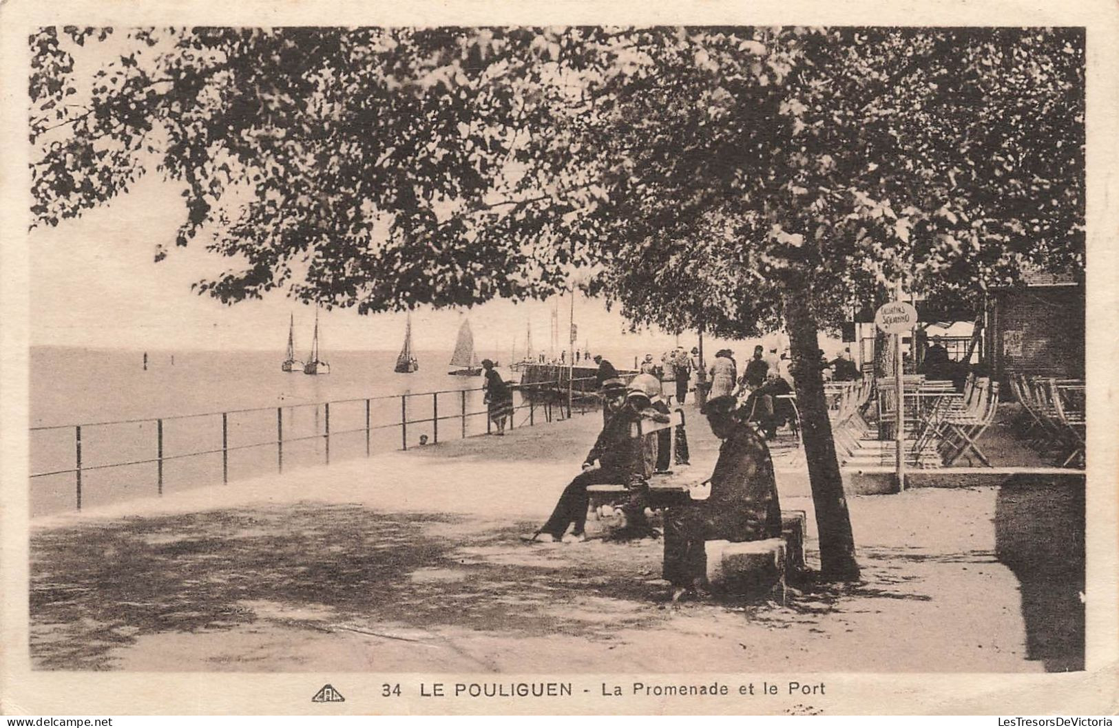 FRANCE - Le Pouliguen - La Promenade Et Le Port - Animé - Carte Postale Ancienne - Le Pouliguen