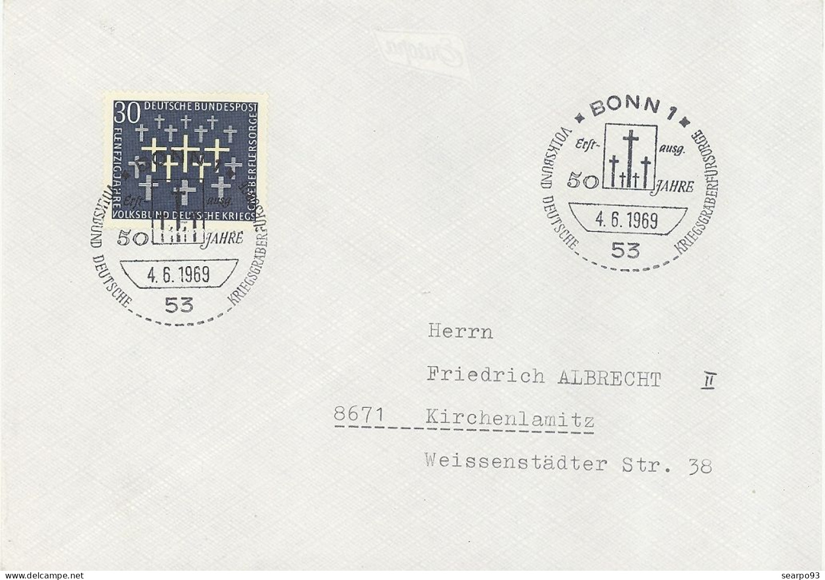 GERMANY. FDC. CROSSES. 1969 - 1961-1970