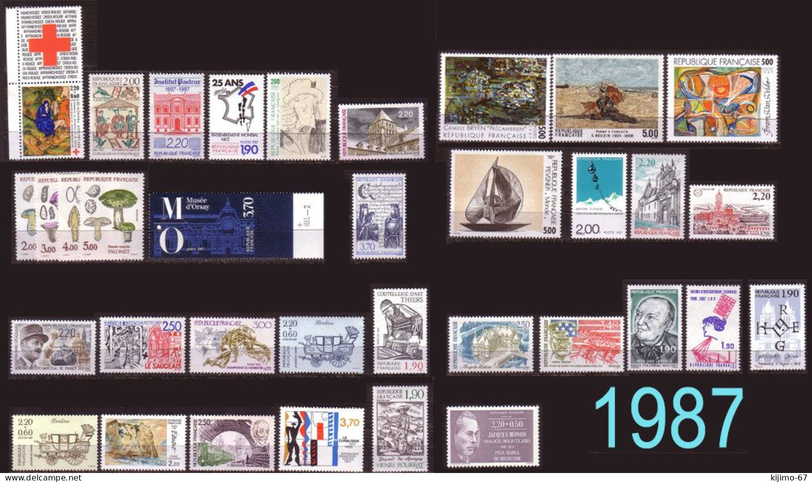 FRANCE ANNEE 1987, 35 TIMBRES NEUFS - Lots & Kiloware (mixtures) - Max. 999 Stamps