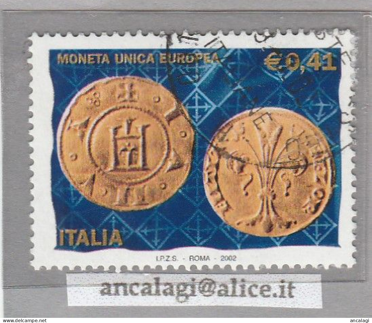 USATI ITALIA 2002 - Ref.0860 "MONETA UNICA" 1 Val. - - 2001-10: Gebraucht
