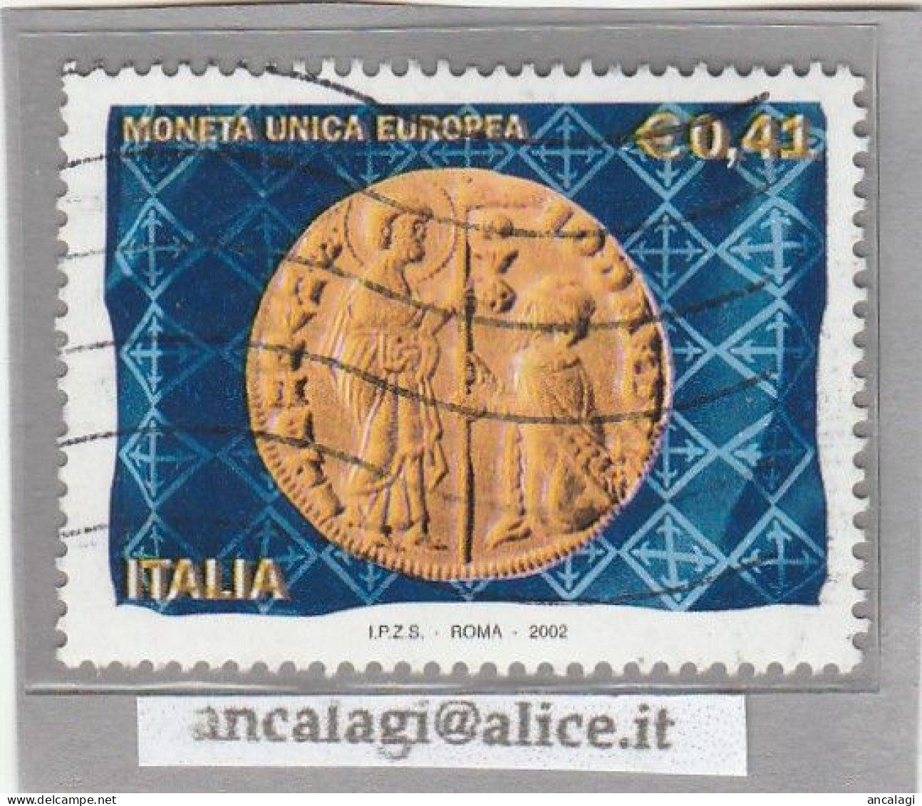 USATI ITALIA 2002 - Ref.0860A "MONETA UNICA" 1 Val. - - 2001-10: Gebraucht