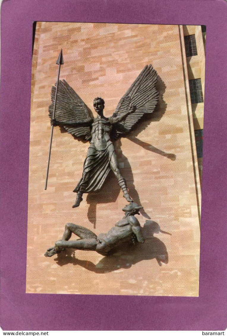 COVENTRY CATHEDRAL EPSTEIN'S BRONZE STATUE OF ST MICHAEL AND THE DEVIL - Coventry