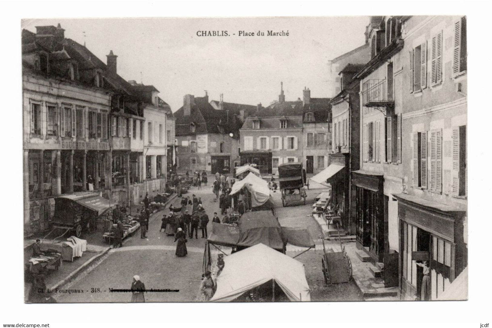 89 CHABLIS - Place Du Marché - Cliché Fourquaux 348 - Vendeurs Et Leur Carrioles - Très Animée - Chablis