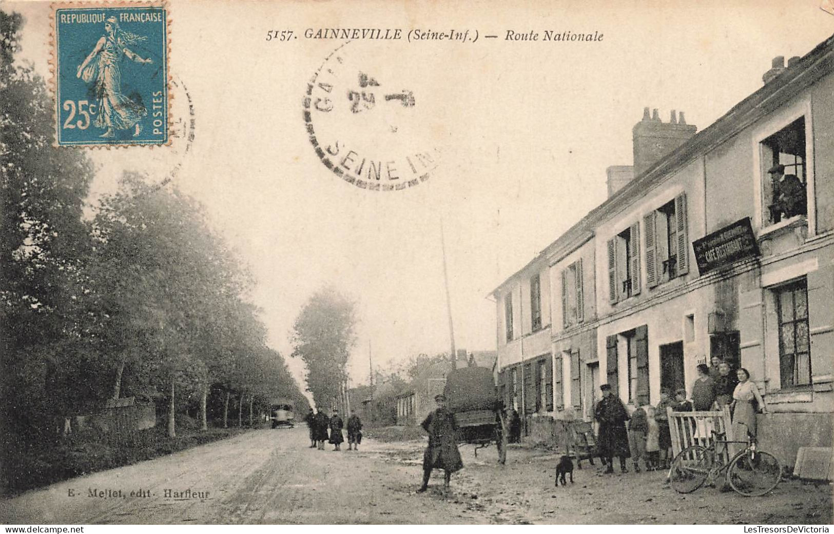 FRANCE - Gainneville - Route Nationale - Animé - Carte Postale Ancienne - Andere & Zonder Classificatie