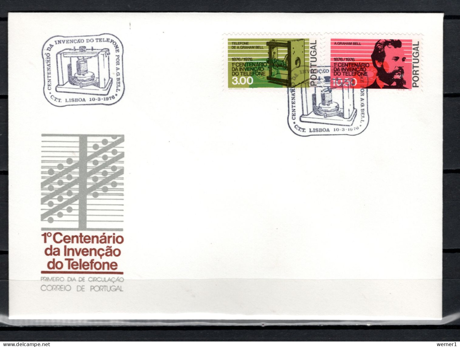 Portugal 1976 Space, Telephone Centenary Set Of 2 On FDC - Europe