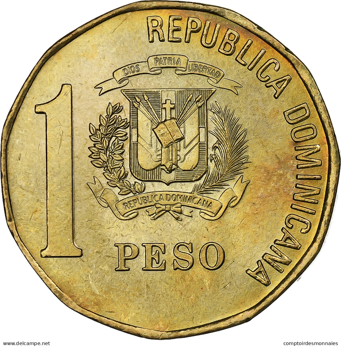 République Dominicaine, Peso, 2002, Laiton, SPL, KM:80.1 - Dominicaine