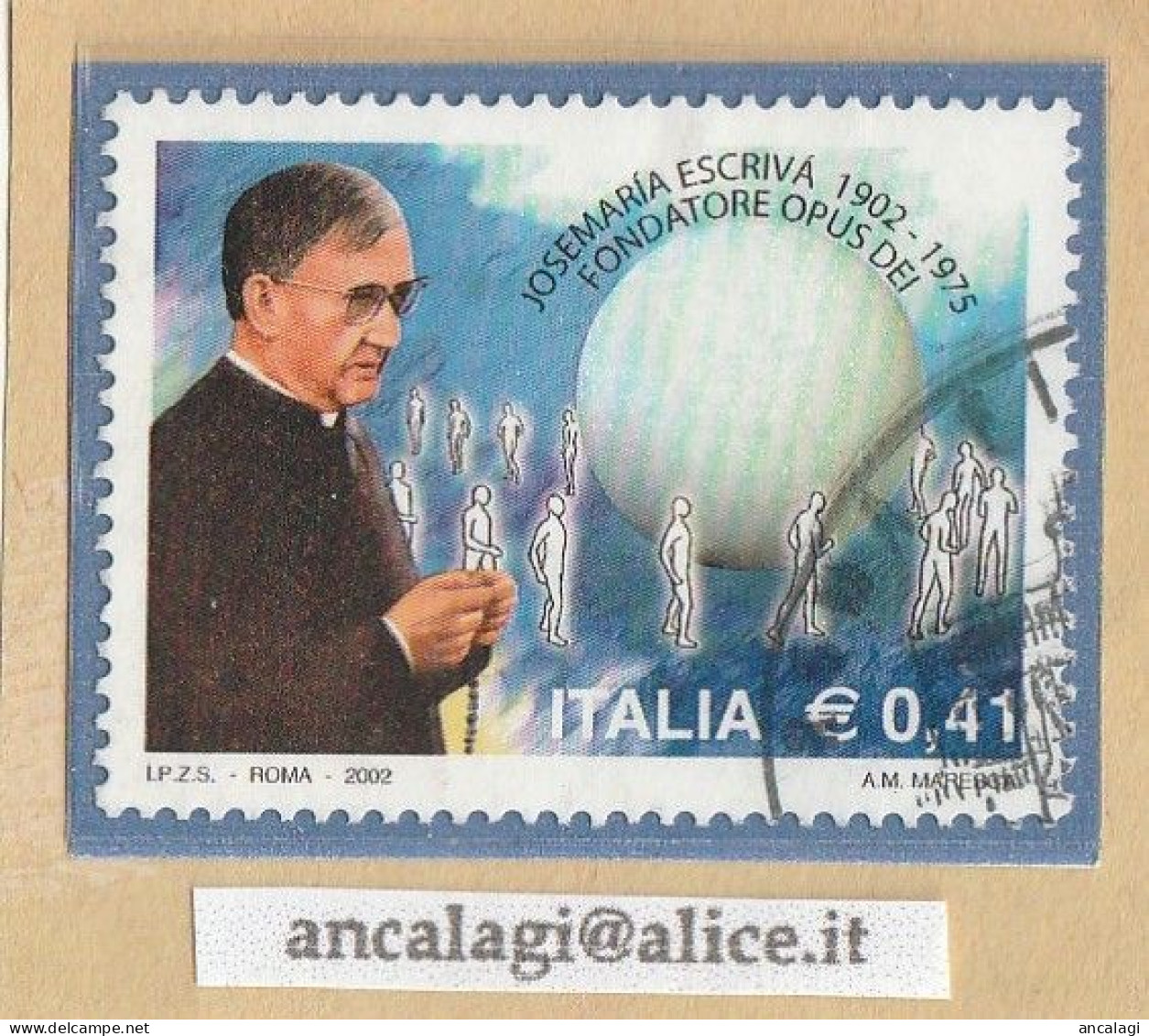 USATI ITALIA 2002 - Ref.0861 "BEATO JOSEMARIA ESCRIVA" 1 Val. - - 2001-10: Gebraucht