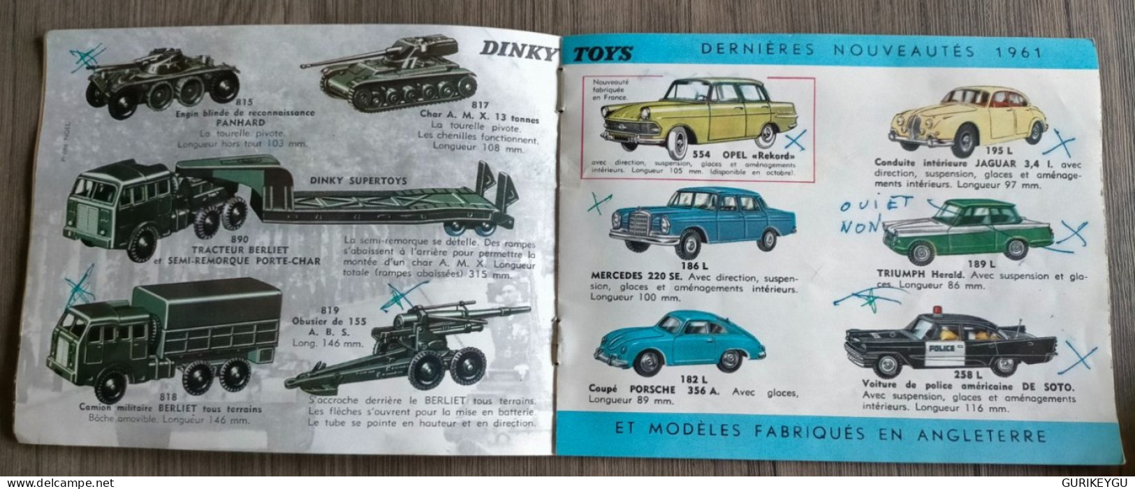Catalogue DINKY SUPER TOYS 1961 CITROEN DS 19camionnette 2CV Pompier + PRIX PORSCHE MERCEDES Militaire Avion - Altri & Non Classificati