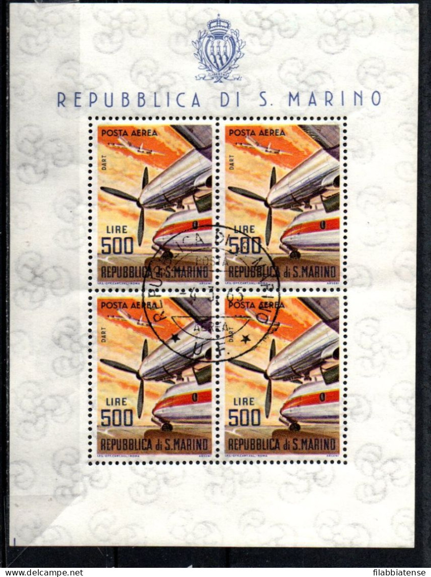 1965 - San Marino BF 37 500 Lire Aereo   +++++++++++ - Used Stamps