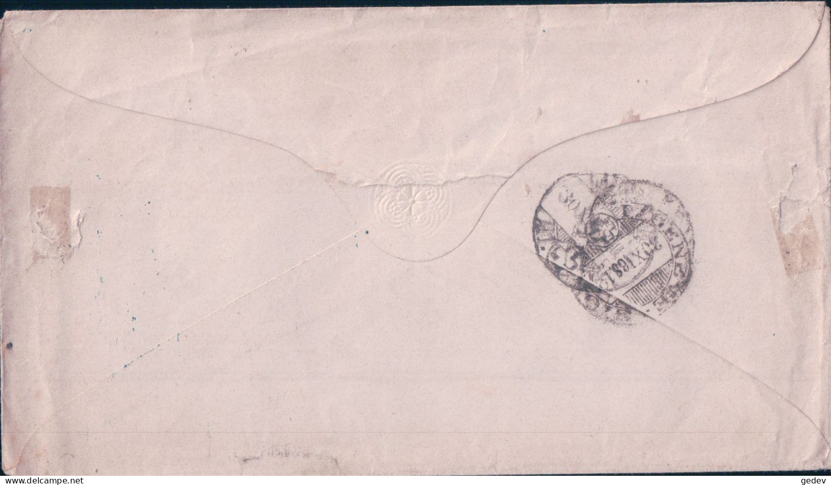 Suisse, Lettre Entier Postal 10 Ct + Timbres Et P.D. Noir, Lutry - Pontarlier - Paris, 30 NOV 1868 - Ganzsachen