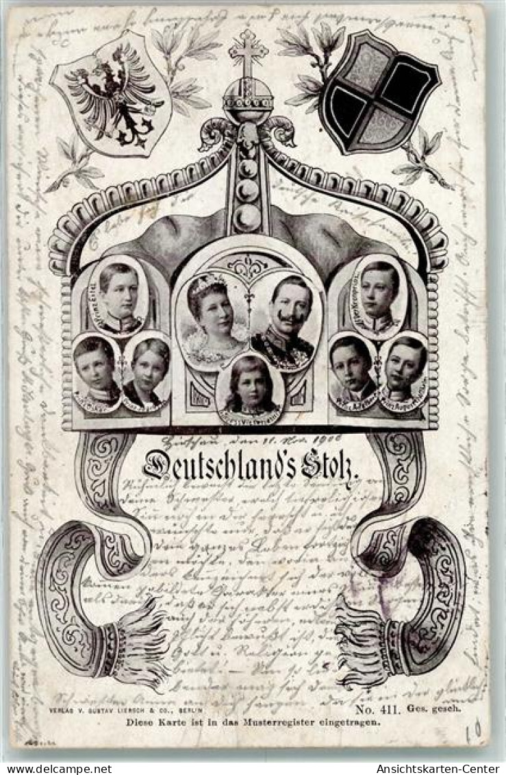 39285204 - Kaiser Wilhelm II Auguste Victoria Und Kinder Wappen - Familias Reales