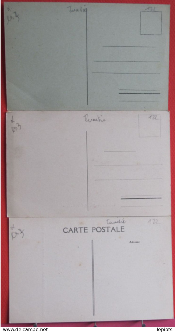 Lot De 3 CPA - Tunisie - Tunis - Musée Du Bardo - Tabarka - Exploitation Agricole (2) Et Eglise - Túnez