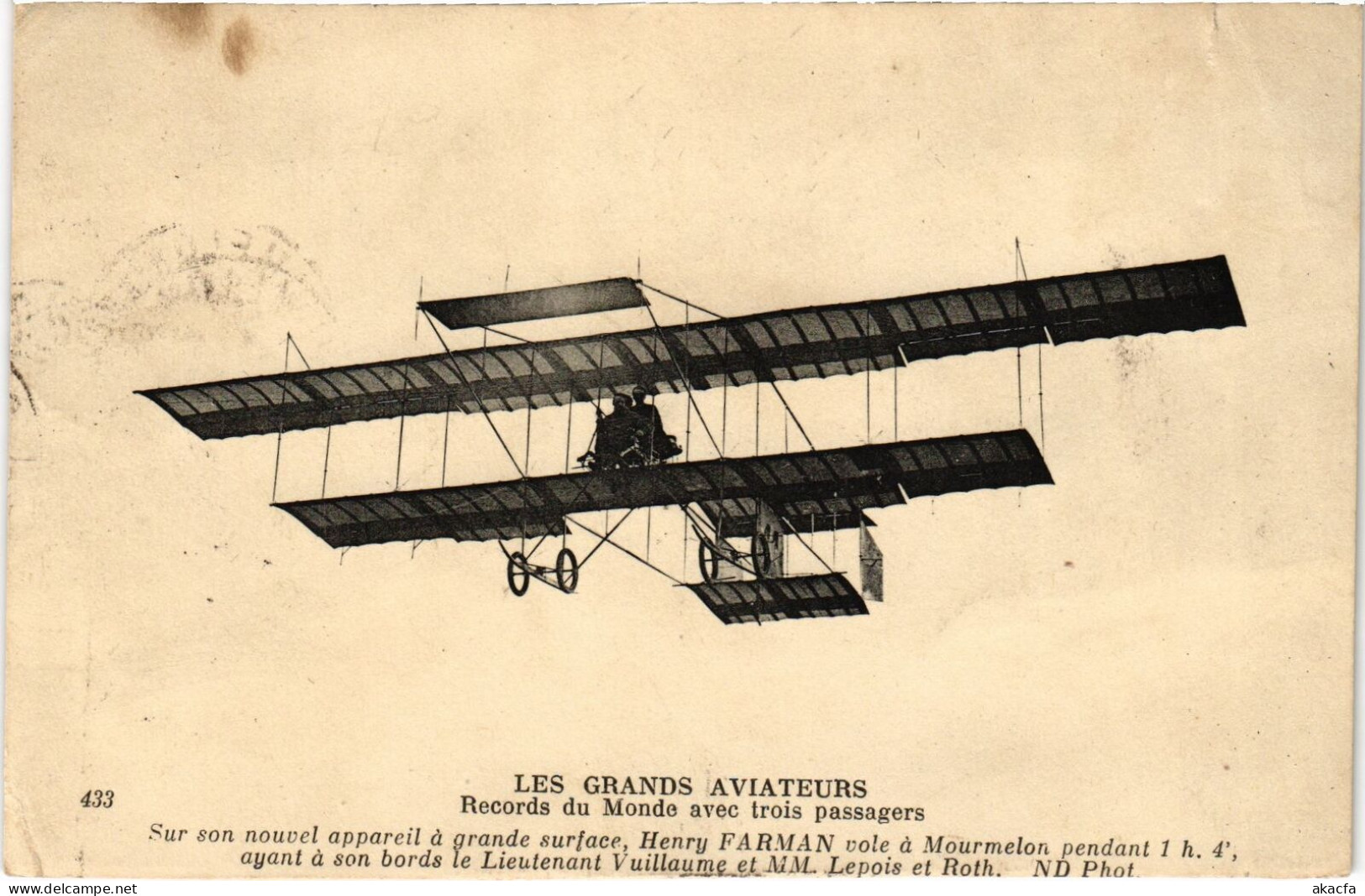 PC AVIATION PILOTE H. FARMAN A MOURMELON (a54406) - Aviateurs