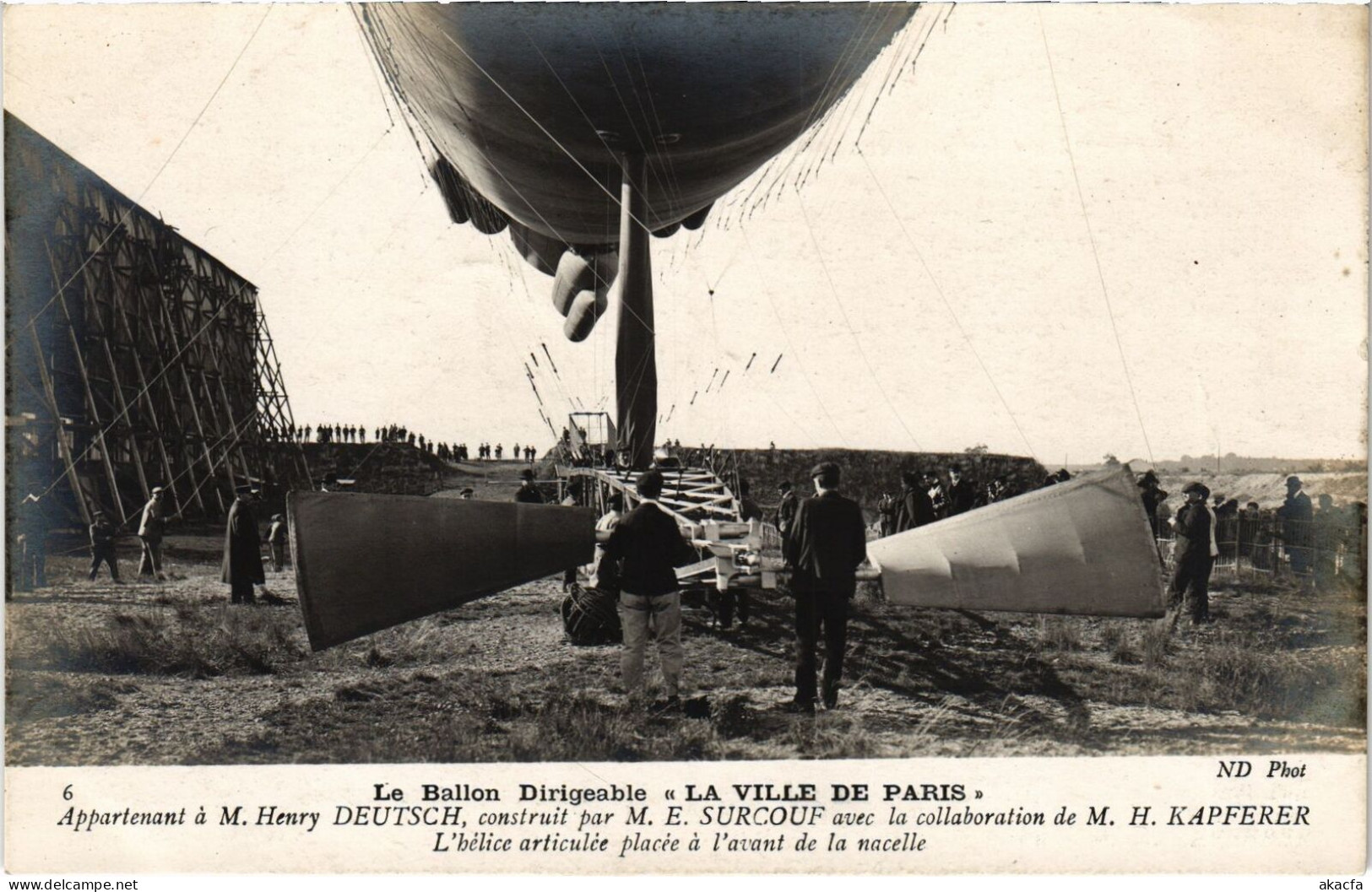 PC AVIATION DIRIGÉABLE LA VILLE DE PARIS HENRY DEUTSCH (a53986) - Zeppeline